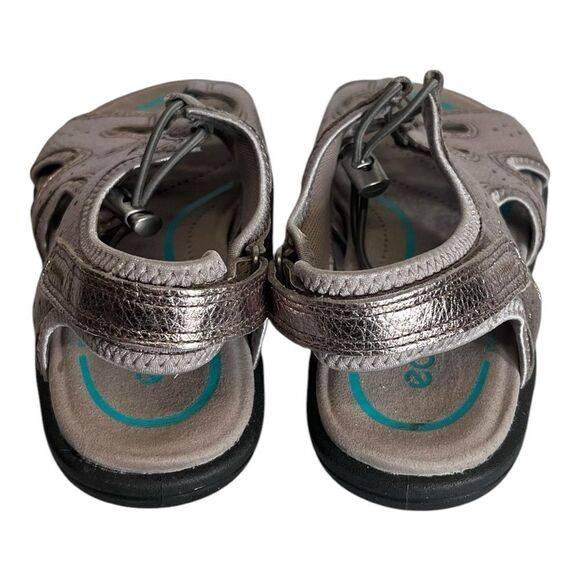 ECCO | Bluma Toggle Sandals Metallic Shine Elastic Laces Womens Size 39 US 8-8.5 - Picture 4 of 11